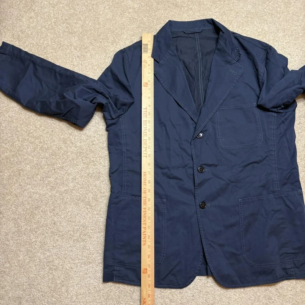 Buck Mason Carry On Jacket Mens Large Blue Cotton Tencel Unstructured Blazer Sui